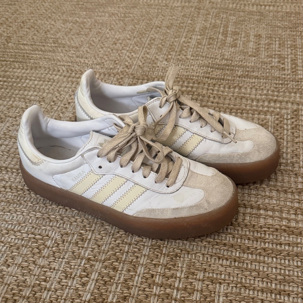 Adidas Cream and Brown Casual Sneakers